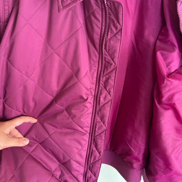 Berry Bold Ava & Viv Quilted Zip Jacket | Plus Size 3X - Picture 9 of 16